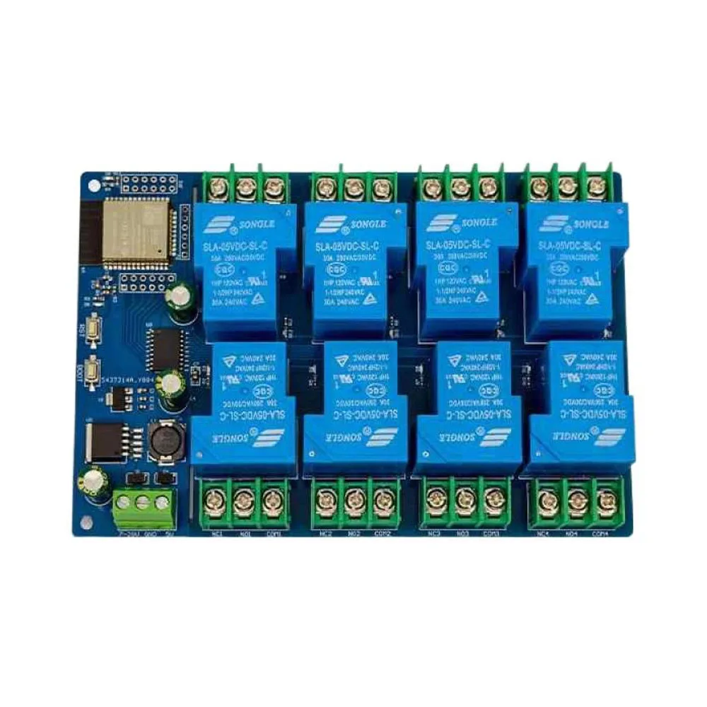 DC7-28/5V Power Supply ESP32-WROOM-32E WIFI Bluetooth 8 Way 30A Relay Module ESP32 Development Relay Board with LED Indicator
DC7-28/5V Power Supply ESP32-WROOM-32E WIFI Bluetooth 8 Way 30A Relay Module ESP32 Development Relay Board with LED Indicator