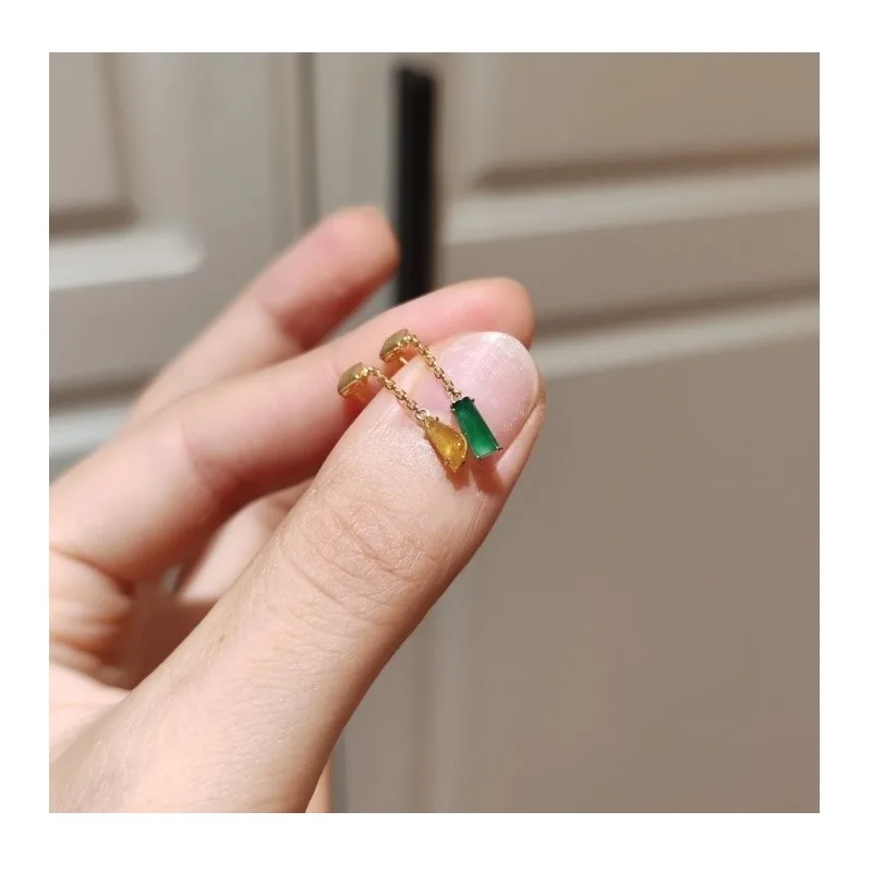 Gold-plated Imitation Jadeite Fringed Asymmetrical Stud Earrings, Earrings, Small Fresh and Simple New Chinese Women's High-end
Gold-plated Imitation Jadeite Fringed Asymmetrical Stud Earrings, Earrings, Small Fresh and Simple New Chinese Women's High-end