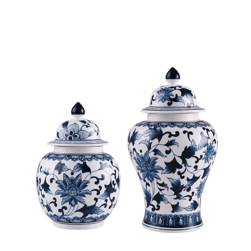 New Chinese Classical Blue and White Ceramic Storage Tank Furniture Ornaments Decorative Handicrafts Hand-painted General Tank
New Chinese Classical Blue and White Ceramic Storage Tank Furniture Ornaments Decorative Handicrafts Hand-painted General Tank