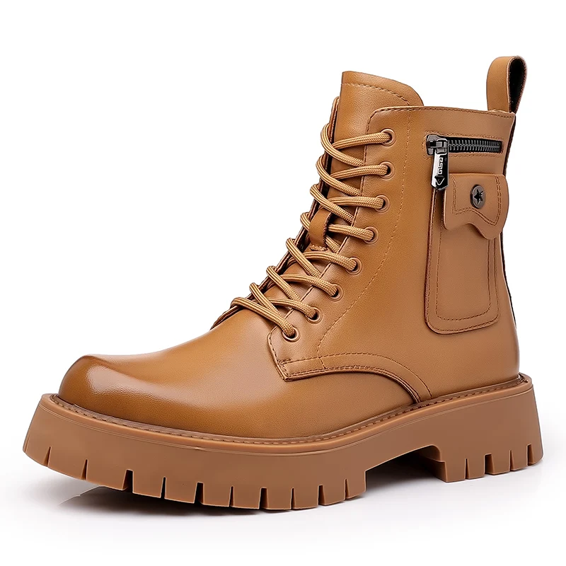 VIPOL High Quality Men White Boots Fashion Zip Design Men's Leather Boot Anti-slip Lace-up Man Platform Boots
VIPOL High Quality Men White Boots Fashion Zip Design Men's Leather Boot Anti-slip Lace-up Man Platform Boots