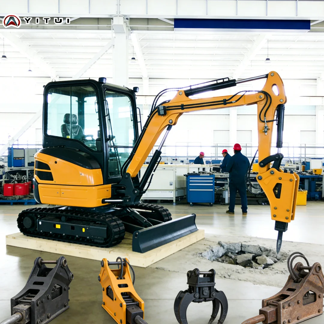 Customized Multifunctional 1.8 Ton Mini Digger with Hydraulic Hammer Grapple and Auger Attachments for Construction Landscaping
Customized Multifunctional 1.8 Ton Mini Digger with Hydraulic Hammer Grapple and Auger Attachments for Construction Landscaping