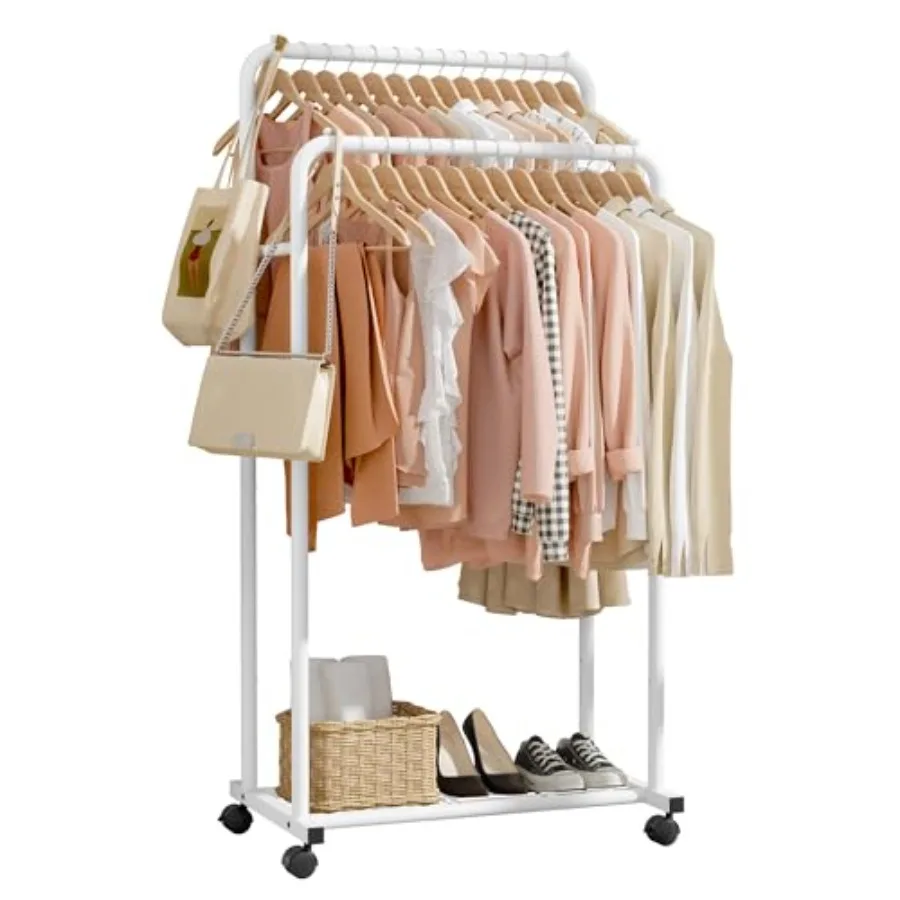 Clothes Rack - Clothing Rack with Storage Mesh Shelf and Casters Heavy-Duty Metal Clothing Rack for Hanging Clothes Dresses Coa
Clothes Rack - Clothing Rack with Storage Mesh Shelf and Casters Heavy-Duty Metal Clothing Rack for Hanging Clothes Dresses Coa