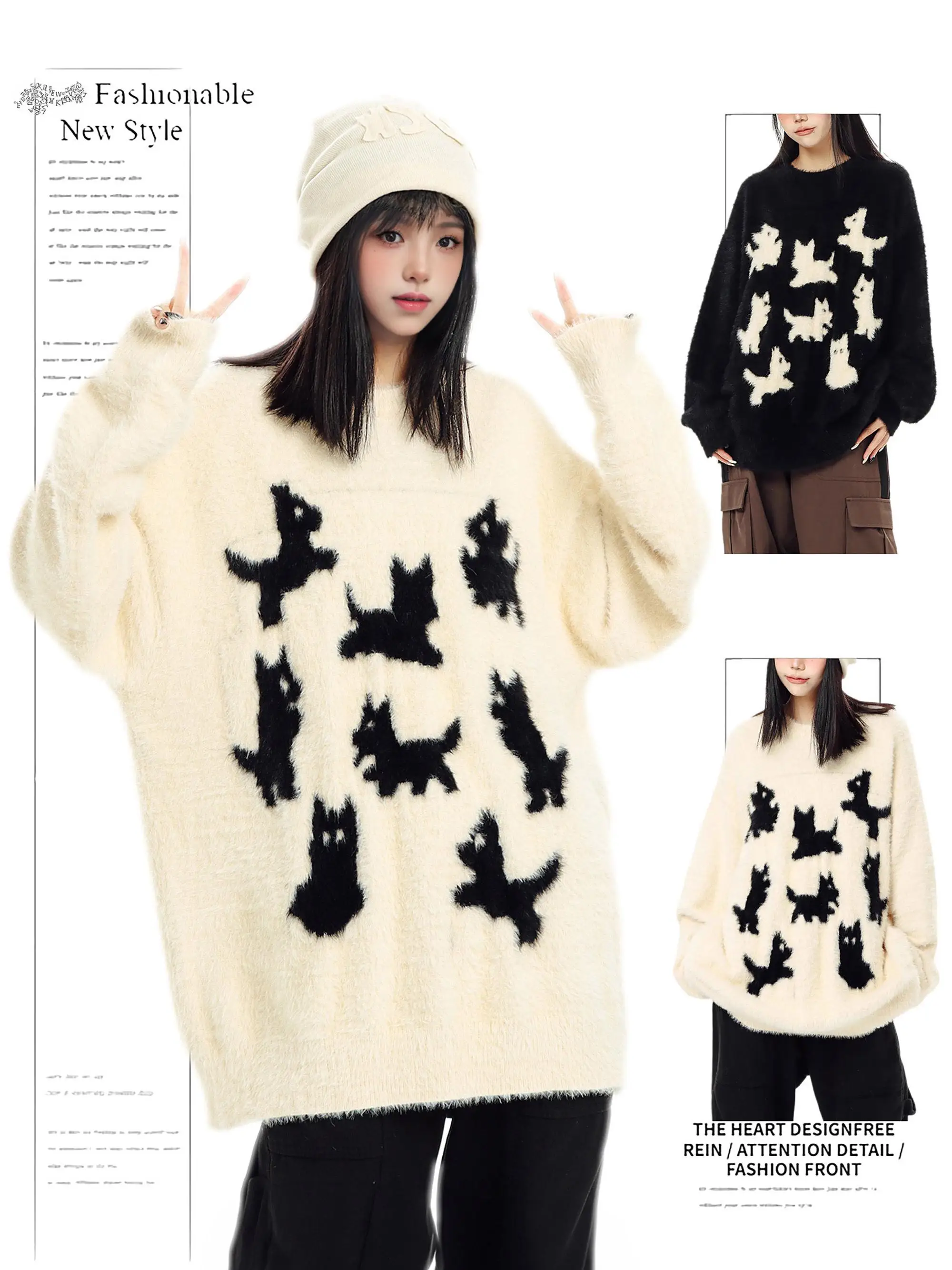 Women's Black Pullover Mohair Sweater 90s Aesthetic Y2k Vintage Long Sleeves O-Neck Knitted Jumper Sweaters 2000s Clothes 2025
Women's Black Pullover Mohair Sweater 90s Aesthetic Y2k Vintage Long Sleeves O-Neck Knitted Jumper Sweaters 2000s Clothes 2025