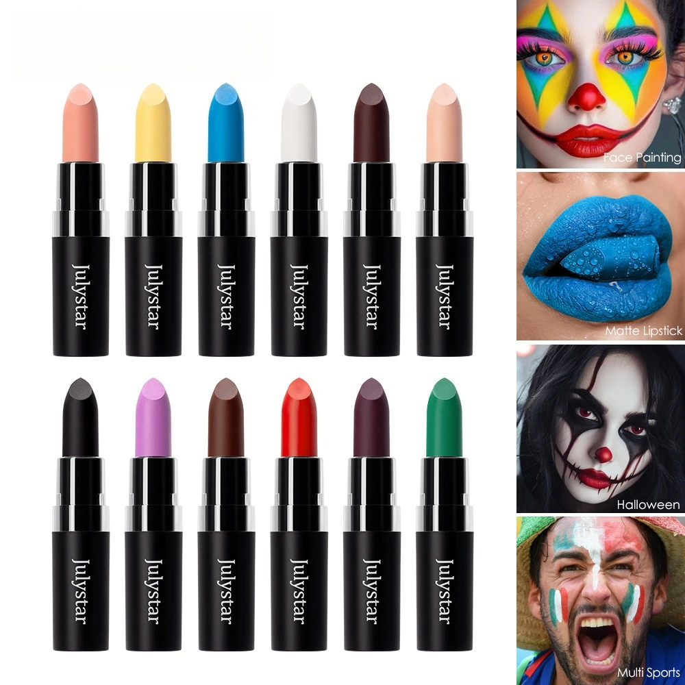 12 Colors Vivid Vampire Matte Lipstick Long Lasting Waterproof Velvet Lip Stick for Party Masquerade Cosplay Halloween Makeup
12 Colors Vivid Vampire Matte Lipstick Long Lasting Waterproof Velvet Lip Stick for Party Masquerade Cosplay Halloween Makeup