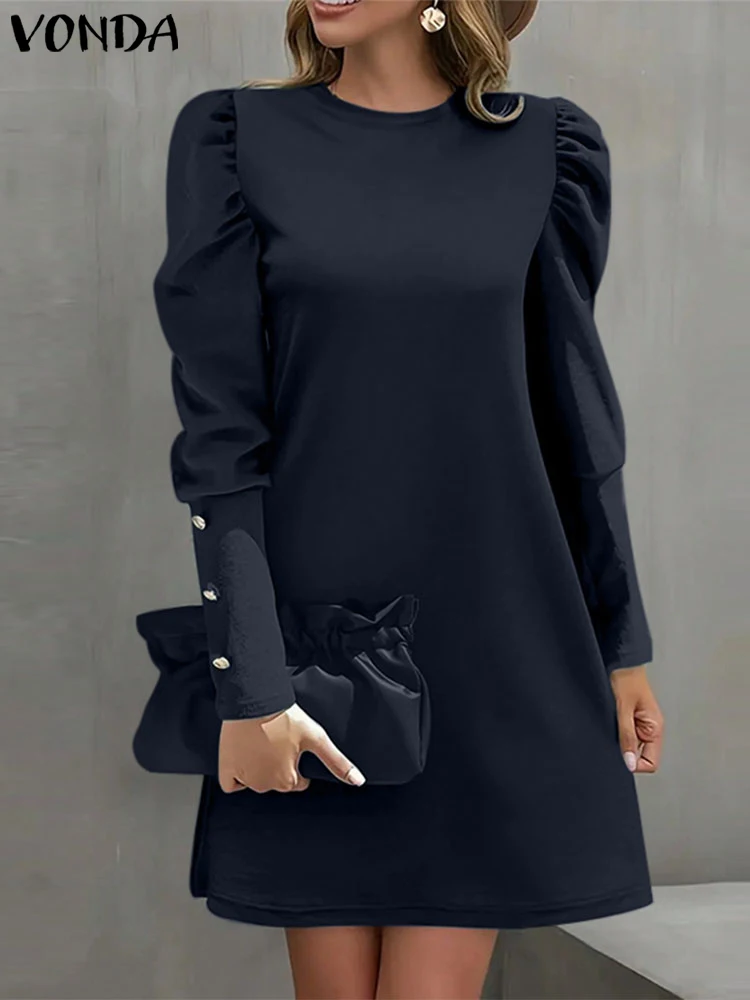VONDA 2025 Women Long Sleeve Elegant Dress Casual Solid Color Sundress Round Neck Lantern Sleeve Vestidos A-Line Robe Oversized
VONDA 2025 Women Long Sleeve Elegant Dress Casual Solid Color Sundress Round Neck Lantern Sleeve Vestidos A-Line Robe Oversized