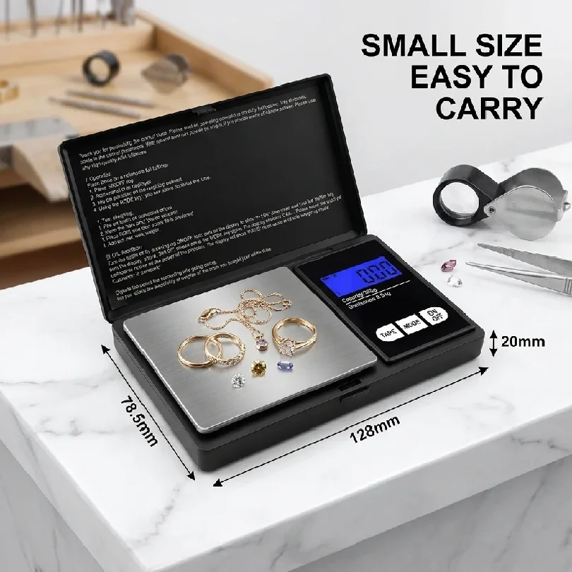 Mini Digital Pocket Scale High Precision 0.01g Stainless Steel Portable Jewelry Gold Gram Weight Balance Electronic Tool
Mini Digital Pocket Scale High Precision 0.01g Stainless Steel Portable Jewelry Gold Gram Weight Balance Electronic Tool