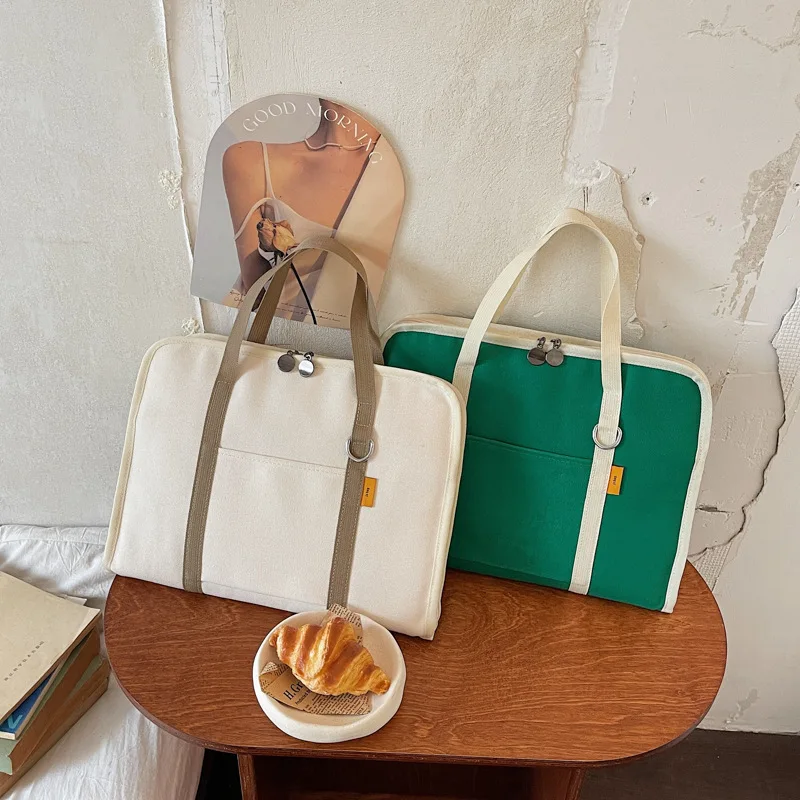 New Fashion Color Block Canvas Tote Bag Casual Simple Large Capacity Laptop Tote for Office College Student Versatile Handbag
New Fashion Color Block Canvas Tote Bag Casual Simple Large Capacity Laptop Tote for Office College Student Versatile Handbag