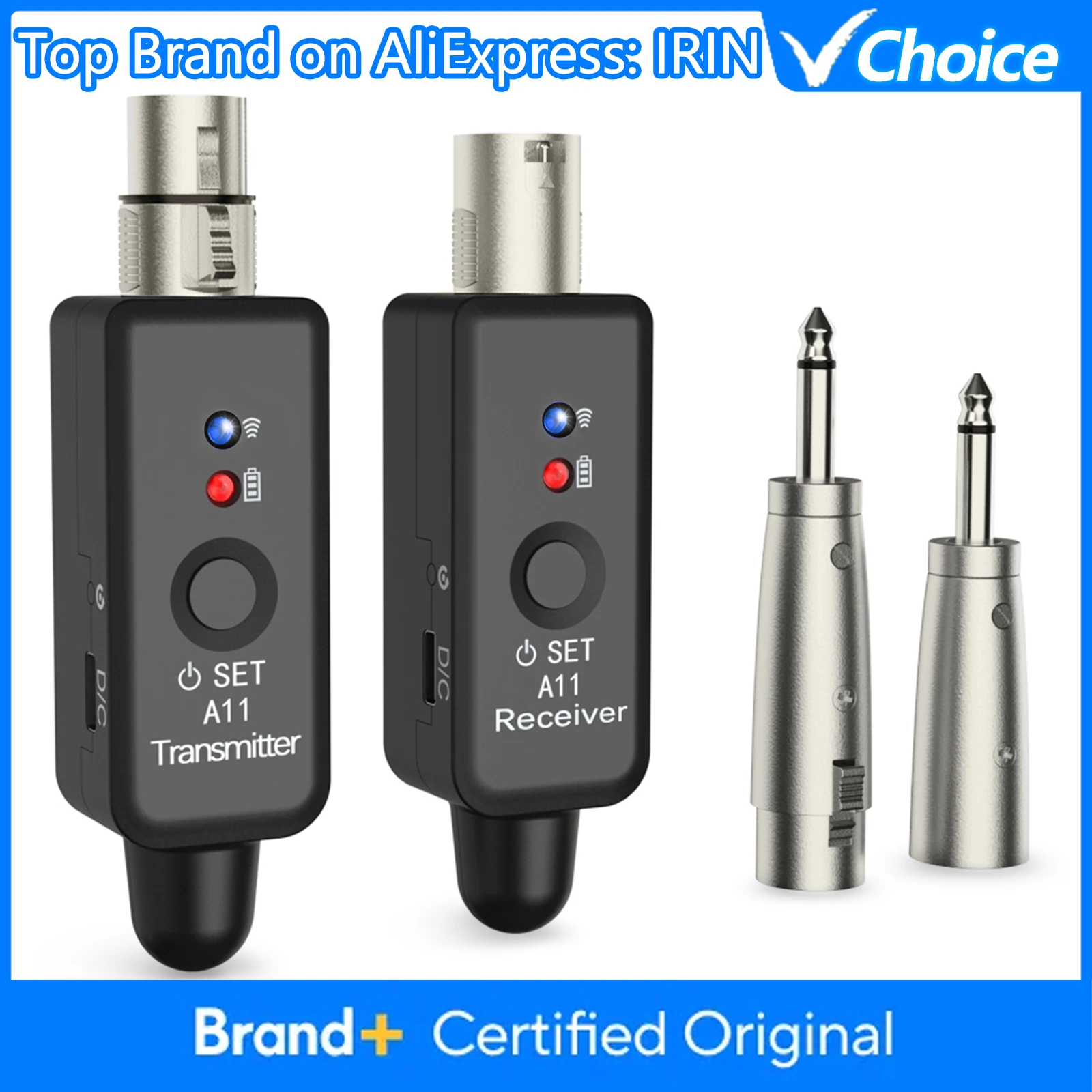 IRIN Microphone Wireless Transmission Receiver System A11 2.4GHz Wireless Microphone System for Moving-coil Mic 30-50m Range
IRIN Microphone Wireless Transmission Receiver System A11 2.4GHz Wireless Microphone System for Moving-coil Mic 30-50m Range