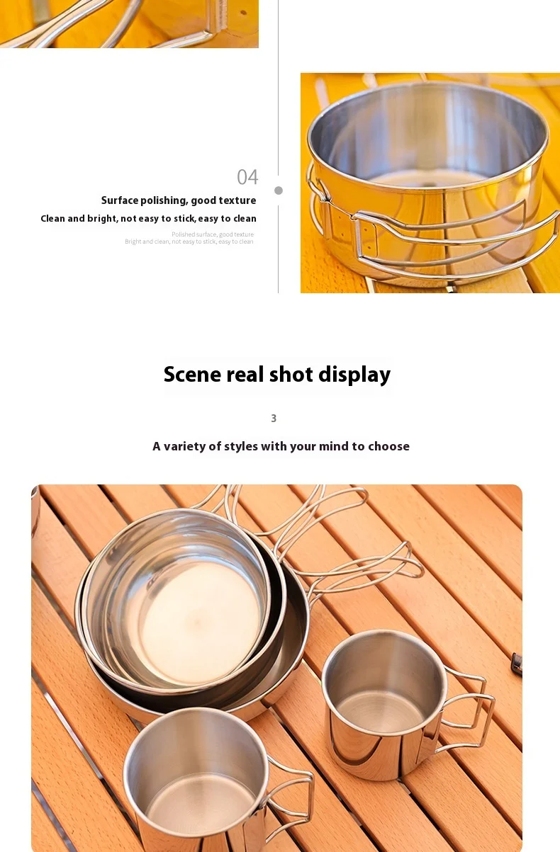 Convenient 5-Piece Stainless Steel Outdoor Cookware Set 5-Piece Picnic Barbecue Plate Camping Tableware Outdoor Picnic Bowl Set
Convenient 5-Piece Stainless Steel Outdoor Cookware Set 5-Piece Picnic Barbecue Plate Camping Tableware Outdoor Picnic Bowl Set