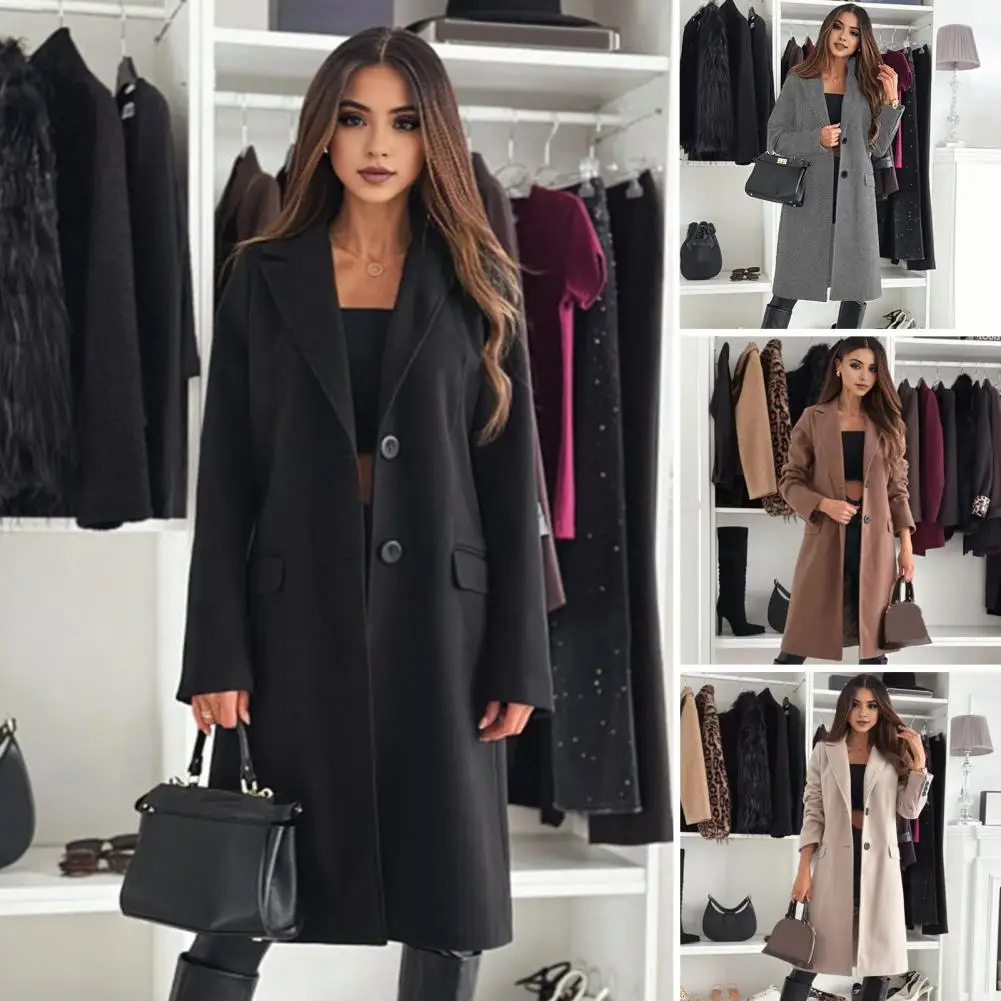 2025 Autumn And Winter Simple Solid Color Mid-length Buttoned Coat For Elegant Women Knee-Length Thick Overcoat With Pockets
2025 Autumn And Winter Simple Solid Color Mid-length Buttoned Coat For Elegant Women Knee-Length Thick Overcoat With Pockets