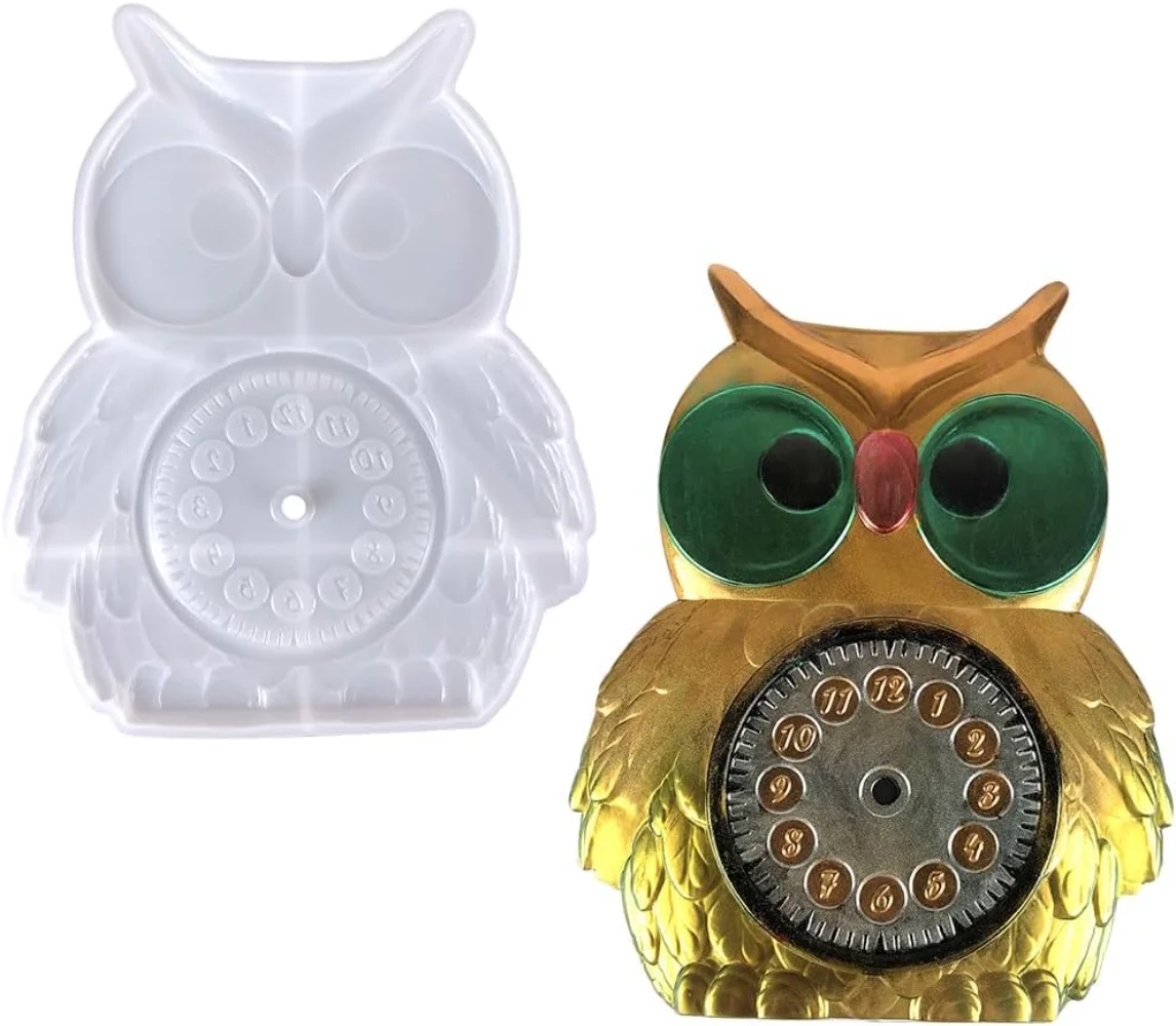3D Owl Clock Resin Mold Arabic Numerals UV Epoxy Mantel Wall Clock Christmas Home Ornament Silicone Mold for DIY Enthusiasts
3D Owl Clock Resin Mold Arabic Numerals UV Epoxy Mantel Wall Clock Christmas Home Ornament Silicone Mold for DIY Enthusiasts