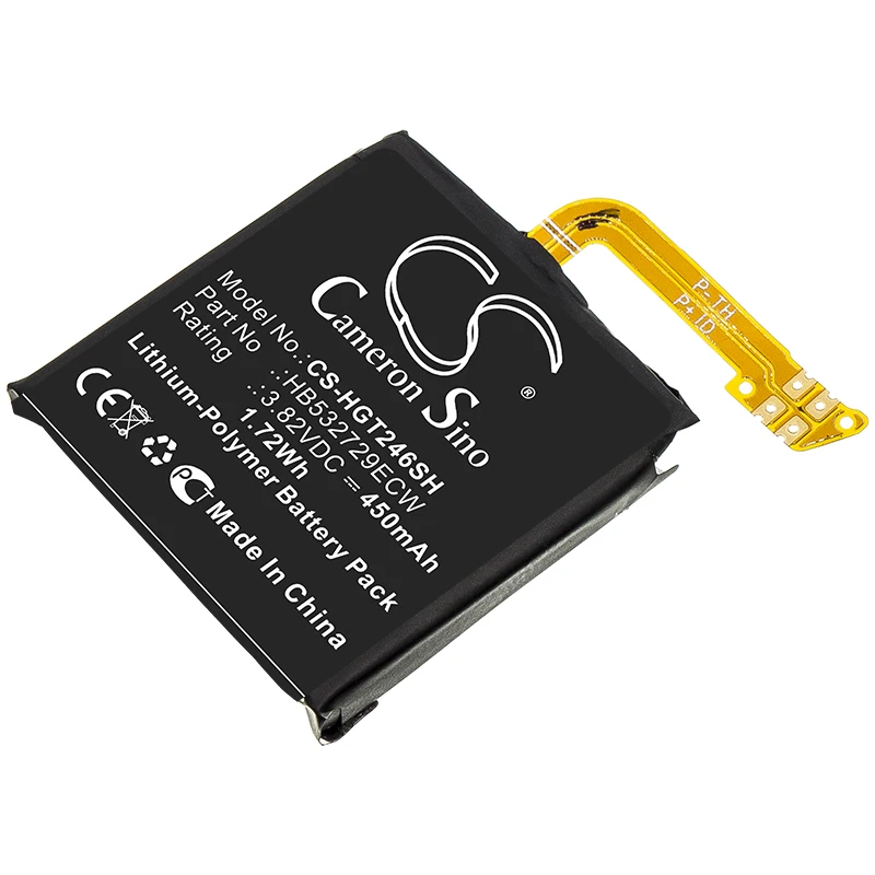 3.82V 450mAh CS-HGT246SH Smartwatch Battery HB532729ECW for Huawei GT2 46mm,Magic Watch 2 46mm,MNS-B19,GT2 Pro +TOOLS KIT
3.82V 450mAh CS-HGT246SH Smartwatch Battery HB532729ECW for Huawei GT2 46mm,Magic Watch 2 46mm,MNS-B19,GT2 Pro +TOOLS KIT