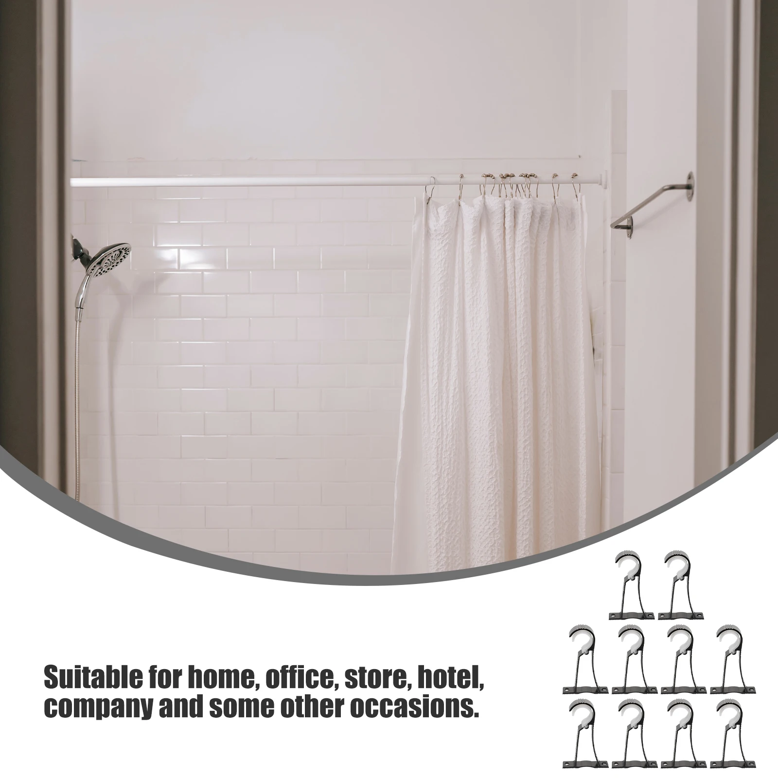 10Pcs Curtain Rod Bracket Set Aluminum Alloy Strong Reliable Curtain Hardware for Home Store Hotel Valance Rod Bracket
10Pcs Curtain Rod Bracket Set Aluminum Alloy Strong Reliable Curtain Hardware for Home Store Hotel Valance Rod Bracket