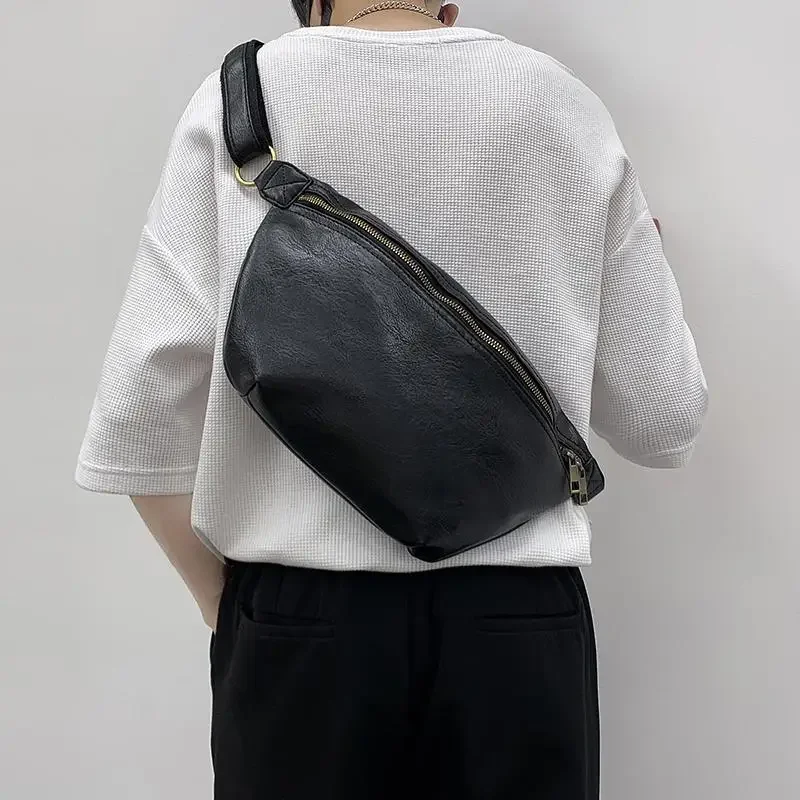 New and simple men's black shoulder bag large-capacity casual crossbody bag high-quality PU leather waist bag
New and simple men's black shoulder bag large-capacity casual crossbody bag high-quality PU leather waist bag