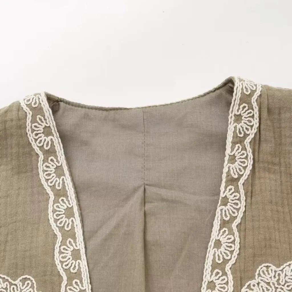 Women's Urban Leisure Embroidered Cardigan Vest Spring European American Style Fashion Wholesale 6895023 
Women's Urban Leisure Embroidered Cardigan Vest Spring European American Style Fashion Wholesale 6895023