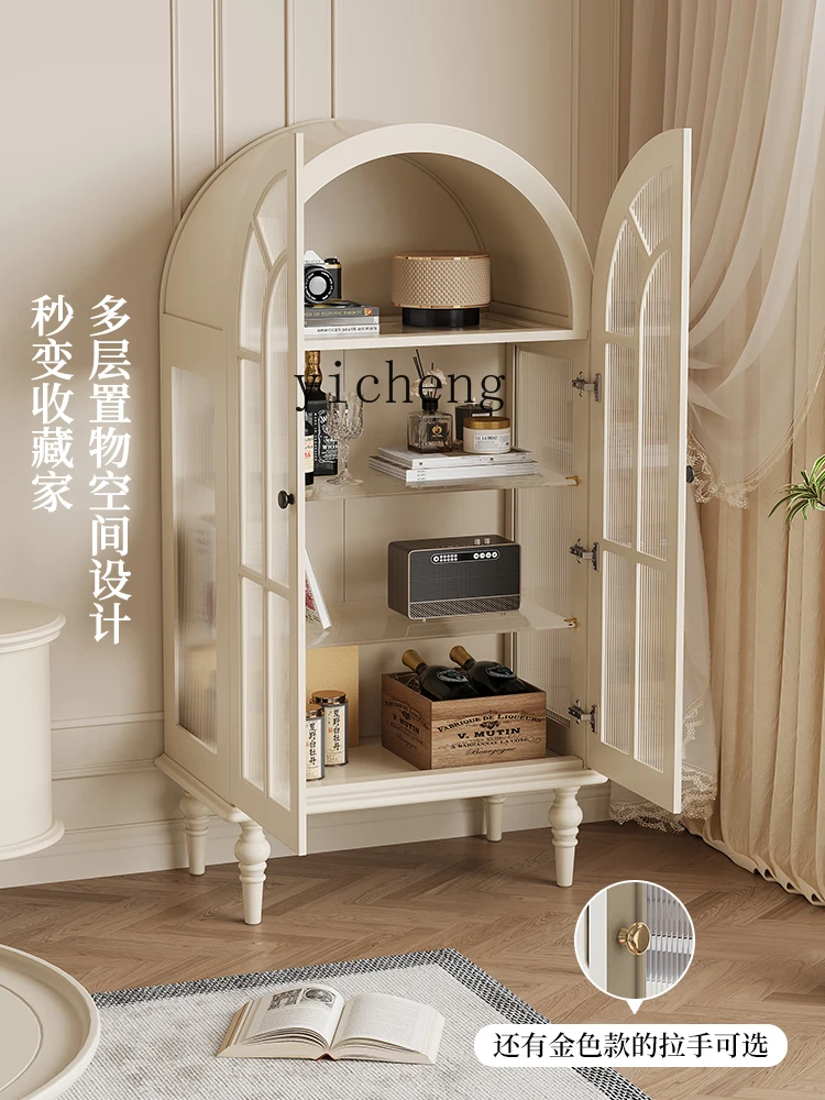 ZYA cream style figure solid wood display arched locker glass high-end living room side cabinet white
ZYA cream style figure solid wood display arched locker glass high-end living room side cabinet white
