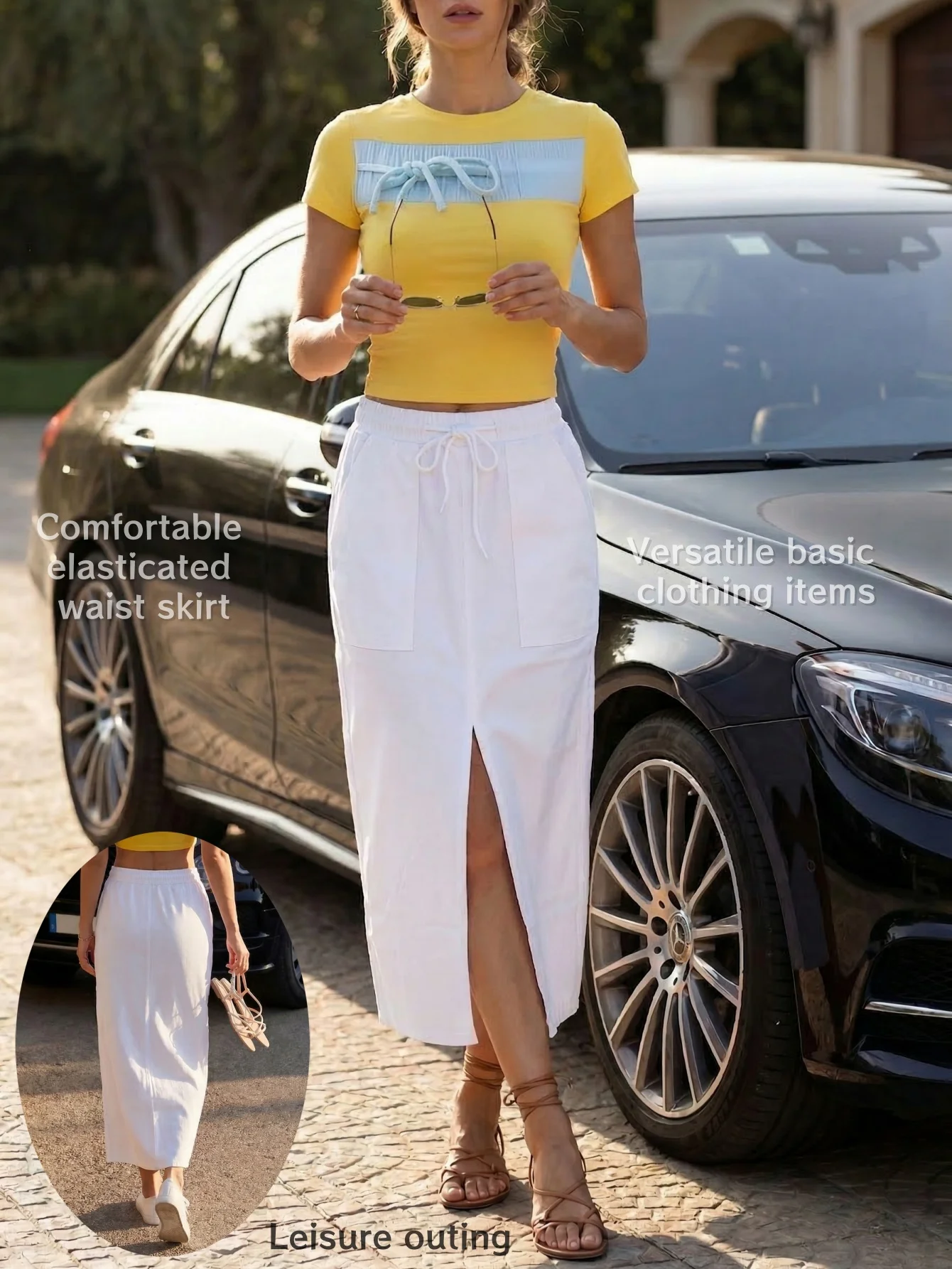 High-Waisted Slit Long Dress for Women with Drawstring Belt And Large Pocket Casual Street Style Elegant Slimming Elastic
High-Waisted Slit Long Dress for Women with Drawstring Belt And Large Pocket Casual Street Style Elegant Slimming Elastic