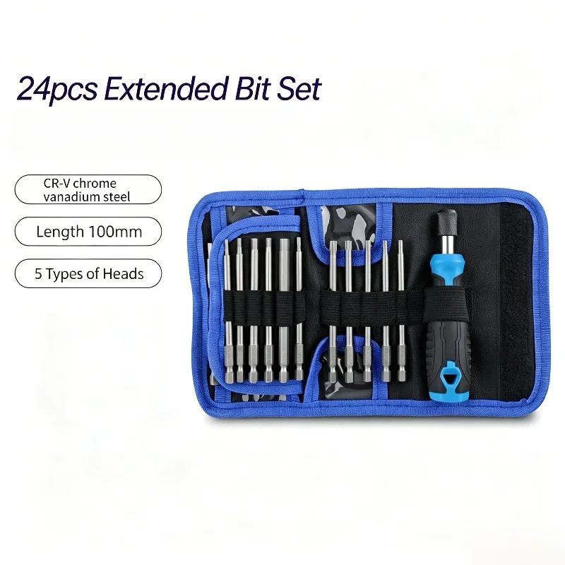 Long Screwdriver Bit Set, CR-V Steel Bits with Handle & Storage Pouch, Multi-Purpose Repair Tool Kit for Electronics & Home DIY
Long Screwdriver Bit Set, CR-V Steel Bits with Handle & Storage Pouch, Multi-Purpose Repair Tool Kit for Electronics & Home DIY