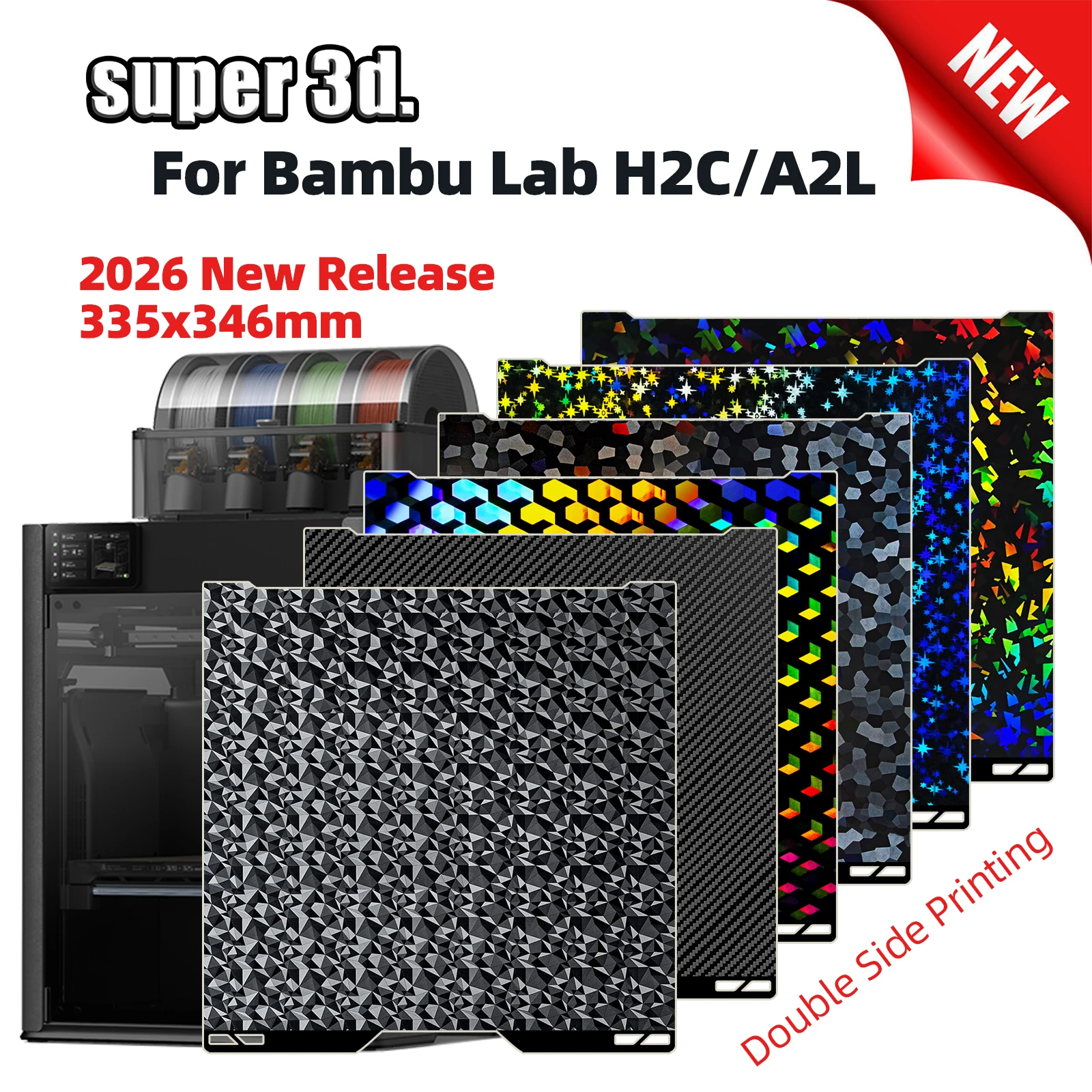For Bambu lab A2L H2C Build Plate H2C Smooth Sheet Double Sided PEO PET Bed For Bambulab A2L H2C 3D Printer Parts Build Plate
For Bambu lab A2L H2C Build Plate H2C Smooth Sheet Double Sided PEO PET Bed For Bambulab A2L H2C 3D Printer Parts Build Plate