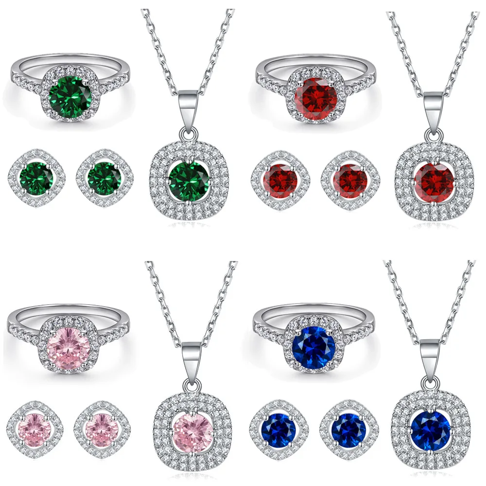 S925 sterling silver plated 18K gold PT950 platinum gemstone ruby earrings navy blue necklace pink diamond fashionable ring set
S925 sterling silver plated 18K gold PT950 platinum gemstone ruby earrings navy blue necklace pink diamond fashionable ring set