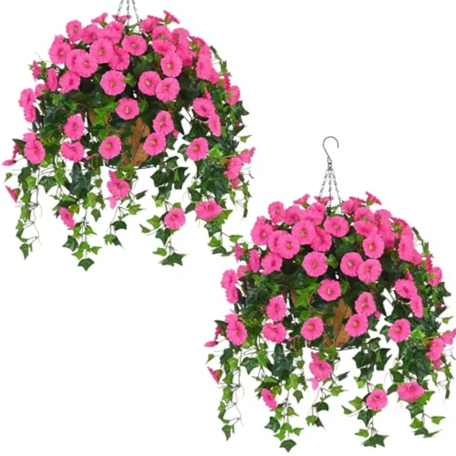 2 Pack Artificial Hanging Plants Outdoors Hanging Flowers with Basket for Front Porch Patio Summer Decor in Fuchsia
2 Pack Artificial Hanging Plants Outdoors Hanging Flowers with Basket for Front Porch Patio Summer Decor in Fuchsia