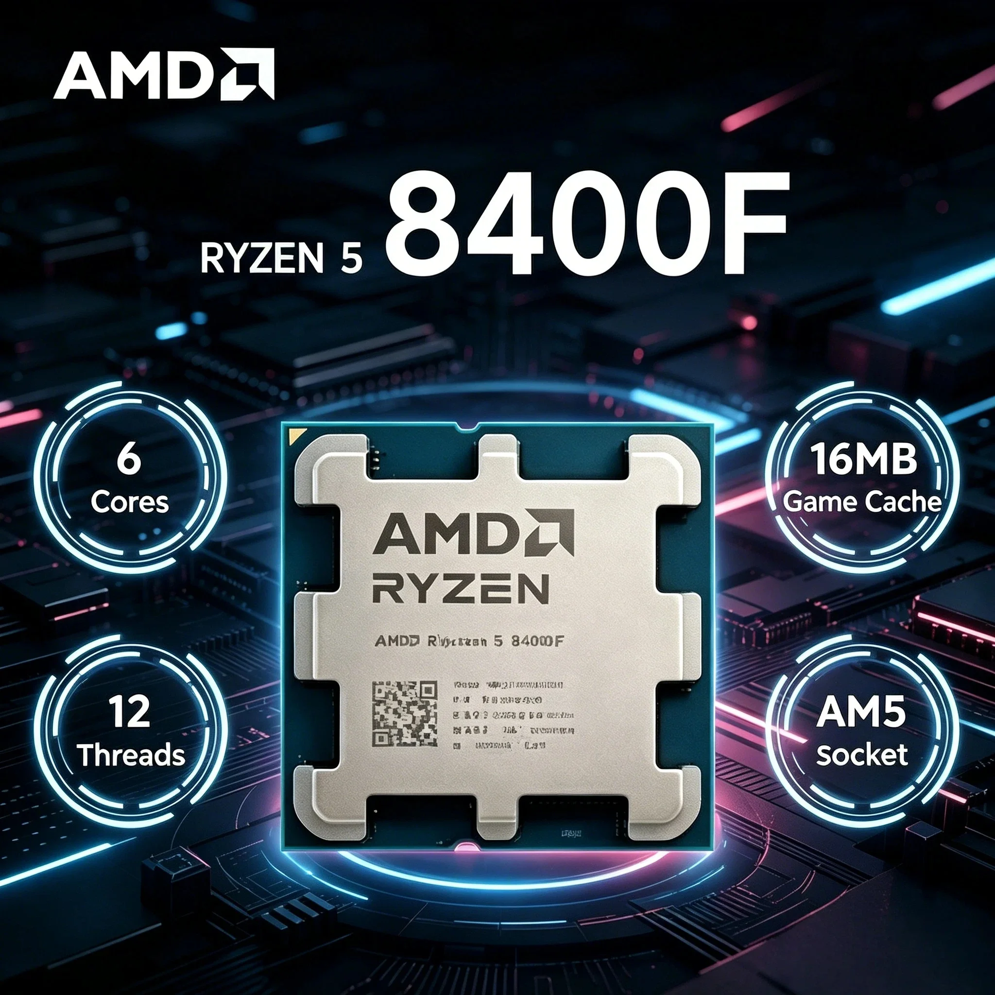 New AMD 6 Cores 12 Threads R5 8400F Ryzen 5 8400F 4.2GHz Desktop Computer Processor with AM5 Socket CPU DDR5 Thermal Solution
New AMD 6 Cores 12 Threads R5 8400F Ryzen 5 8400F 4.2GHz Desktop Computer Processor with AM5 Socket CPU DDR5 Thermal Solution