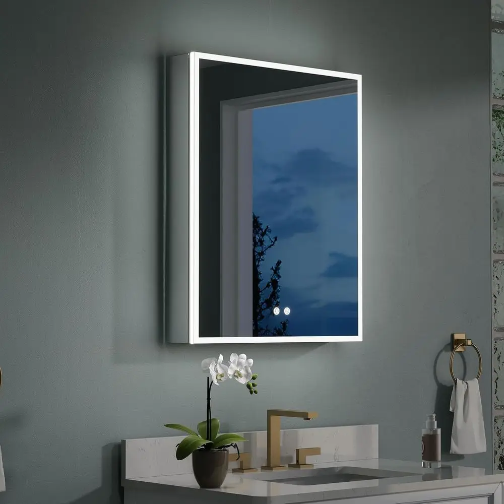 24 x 30 Illuminated Medicine Cabinet, 3X Magnifying Mirror, Anti-Fog, Vanity with Outlets & USB Ports, Left-Hinged Door
24 x 30 Illuminated Medicine Cabinet, 3X Magnifying Mirror, Anti-Fog, Vanity with Outlets & USB Ports, Left-Hinged Door