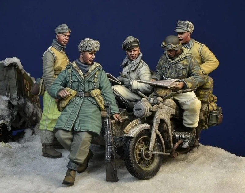 1/35 Scale DieCast Resin Model Kit Mountain Troops and Accessories 5 Figures (No Motorcycle) Unassembled Unpainted
1/35 Scale DieCast Resin Model Kit Mountain Troops and Accessories 5 Figures (No Motorcycle) Unassembled Unpainted
