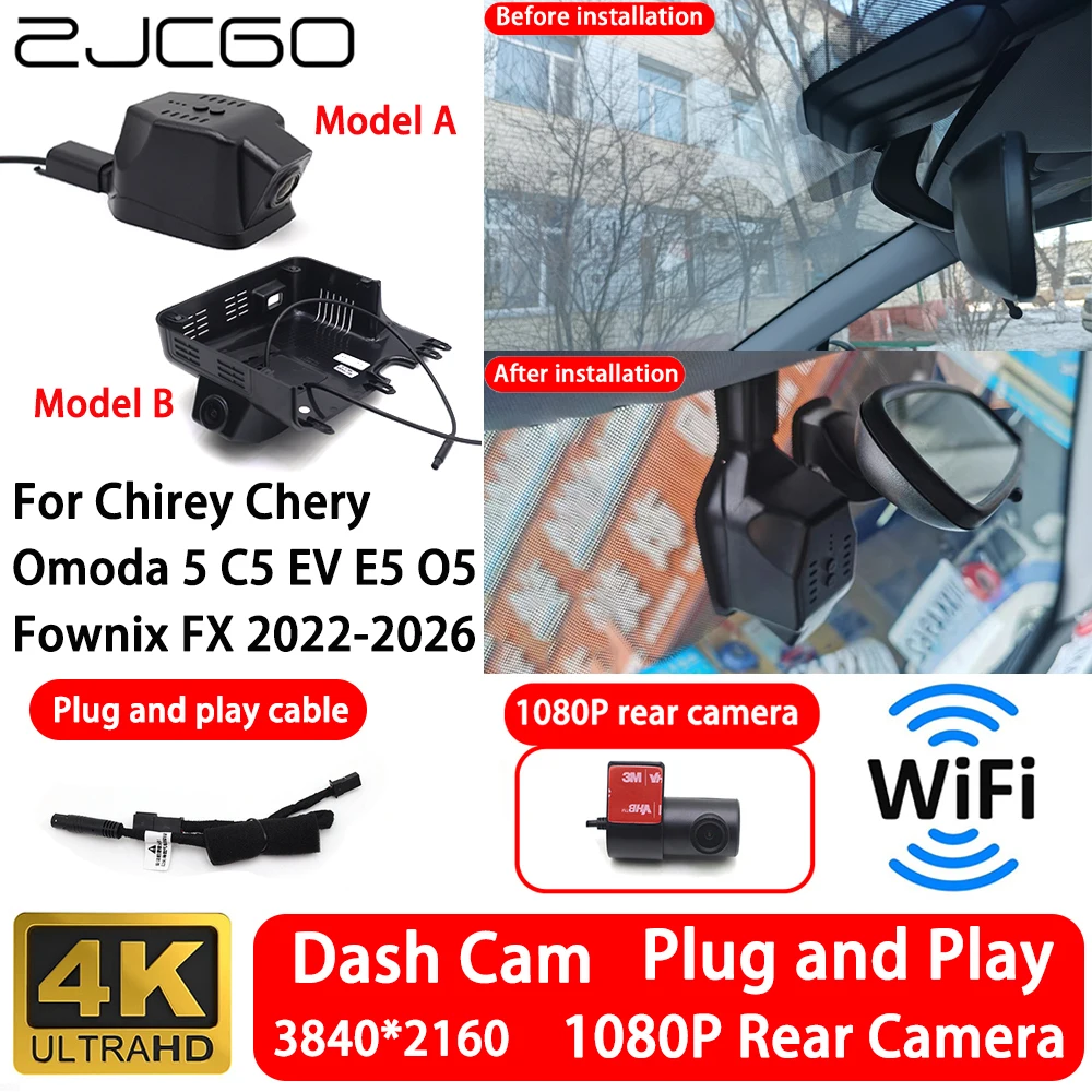 for Chirey Chery Omoda 5 C5 EV E5 O5 Fownix FX 2022-2026 4K 2160P Front Rear Camera Dash Cam Wifi Plug and Play Video Recorde
for Chirey Chery Omoda 5 C5 EV E5 O5 Fownix FX 2022-2026 4K 2160P Front Rear Camera Dash Cam Wifi Plug and Play Video Recorde
