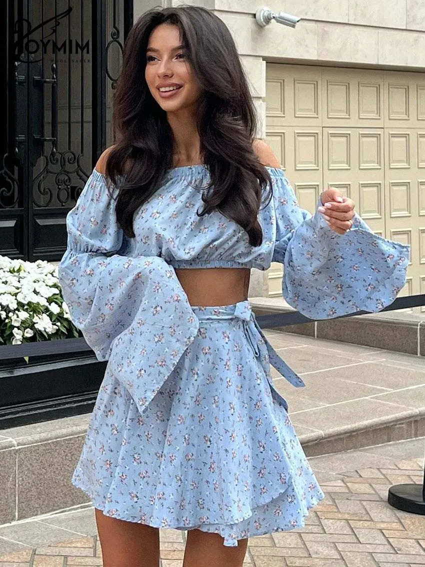 Oymimi Fashion Blue Print 2 Piece Sets Woman Outfit Elegant Strapless Long Sleeve Crop Tops And Loose Lace-Up Mini Skirts Sets
Oymimi Fashion Blue Print 2 Piece Sets Woman Outfit Elegant Strapless Long Sleeve Crop Tops And Loose Lace-Up Mini Skirts Sets