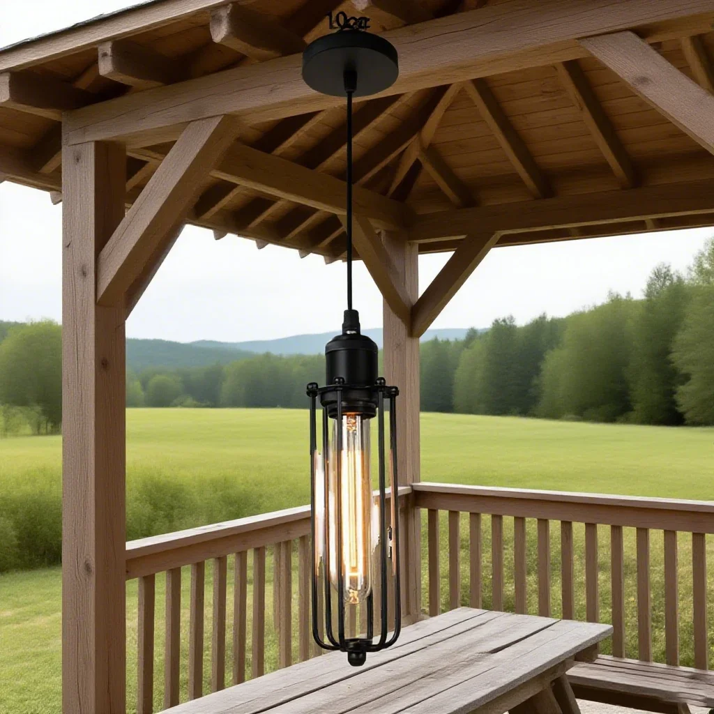 Farmhouse Style Iron Chandelier - Industrial American Retro Design, Handmade Metal Hanging Light for Home
Farmhouse Style Iron Chandelier - Industrial American Retro Design, Handmade Metal Hanging Light for Home