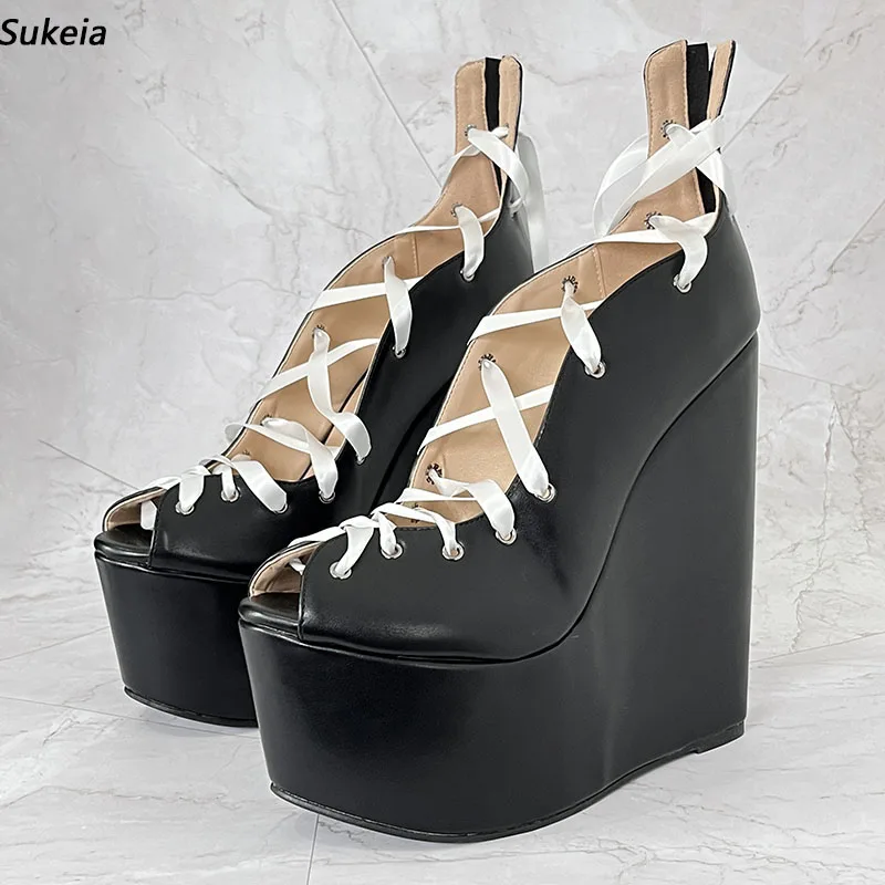 Sukeia New Fashion Women Platform Pumps Wedges Heels Round Toe Black Party Shoes US Plus Size 5-15
Sukeia New Fashion Women Platform Pumps Wedges Heels Round Toe Black Party Shoes US Plus Size 5-15