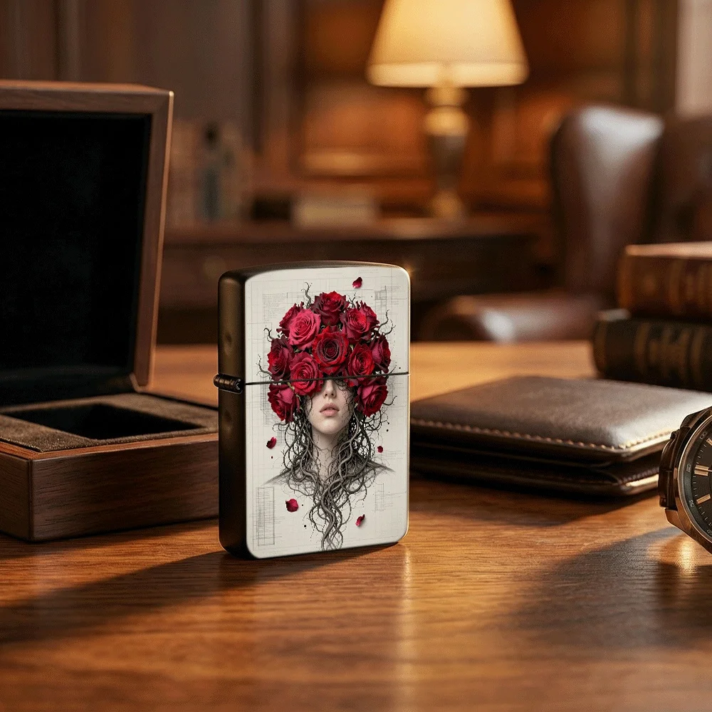Flip-Top Lighter Red Roses Pattern Vintage Design for Daily Use
Flip-Top Lighter Red Roses Pattern Vintage Design for Daily Use