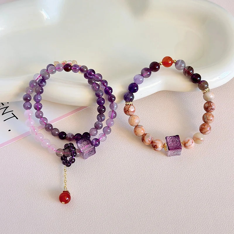 Natural amethyst bracelet, women's Jiuli purple fire bracelet, shipping purple bracelet, national style temple crystal bracelet
Natural amethyst bracelet, women's Jiuli purple fire bracelet, shipping purple bracelet, national style temple crystal bracelet
