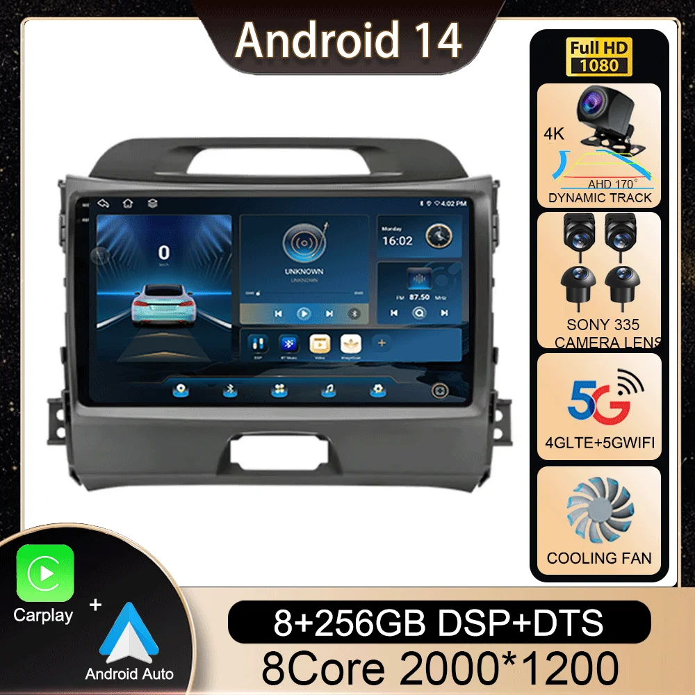 Android 14 For Kia Sportage 3 SL 2010 - 2016 Car Radio Autoradio Multimedia Video Player Navigation GPS No 2Din 2 Din Dvd
Android 14 For Kia Sportage 3 SL 2010 - 2016 Car Radio Autoradio Multimedia Video Player Navigation GPS No 2Din 2 Din Dvd