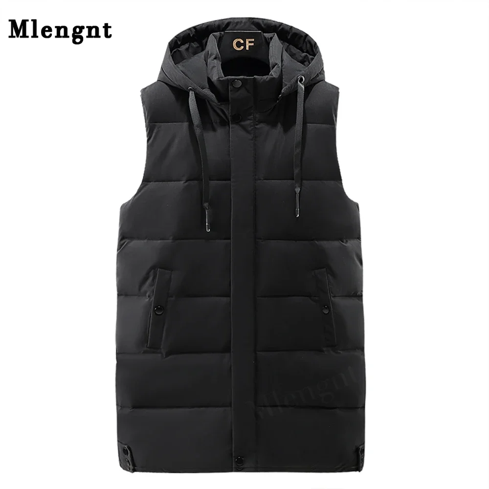 Winter Men Vest Solid Long Coat Hat Detachable Waistcoats Thicken Warm Sleeveless Jackets Windproof Mens Clothing Large Size 5XL
Winter Men Vest Solid Long Coat Hat Detachable Waistcoats Thicken Warm Sleeveless Jackets Windproof Mens Clothing Large Size 5XL