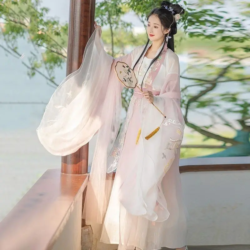 Original WeiJin Dynasty Blue Pink Floral Embroidered Longsleeved Hanfu Dresses Suit Women Sexy Princess Cosplay Costumes
Original WeiJin Dynasty Blue Pink Floral Embroidered Longsleeved Hanfu Dresses Suit Women Sexy Princess Cosplay Costumes