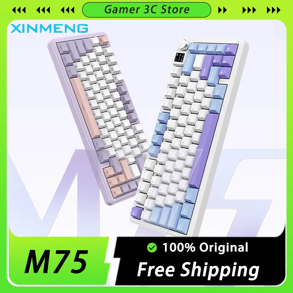 XINMENG M75 Mechanical Keyboard Multifunctional Knob Custom Screen Three Mode RGB Hot Swap Gaming Keyboard Pc Gamer Office Gifts
XINMENG M75 Mechanical Keyboard Multifunctional Knob Custom Screen Three Mode RGB Hot Swap Gaming Keyboard Pc Gamer Office Gifts
