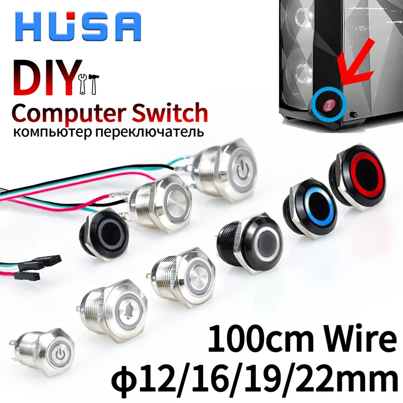 12/16/19/22mm PC LED computer host power reboot metal button switch DIY with wire 100cm Motherboard cable white/blue/yellow/red
12/16/19/22mm PC LED computer host power reboot metal button switch DIY with wire 100cm Motherboard cable white/blue/yellow/red