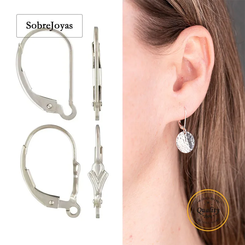 925 Sterling Silver Fleur De Lis Leverback Ear Wire with Ring Plain Ear Clasp for Jewelry Accessories
925 Sterling Silver Fleur De Lis Leverback Ear Wire with Ring Plain Ear Clasp for Jewelry Accessories