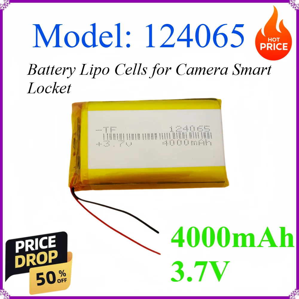 124065 4000mAh 3.7V Polymer Lithium Battery Lipo Cells for Hand Warmers Tablet Medical Devices Camera Smart Lock
124065 4000mAh 3.7V Polymer Lithium Battery Lipo Cells for Hand Warmers Tablet Medical Devices Camera Smart Lock