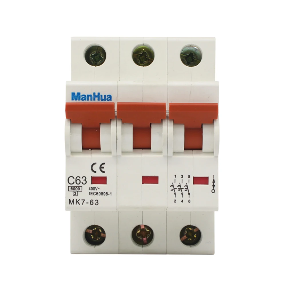 MK7-63 3P 63A Overload Protection Miniature C63 Circuit Breaker
MK7-63 3P 63A Overload Protection Miniature C63 Circuit Breaker