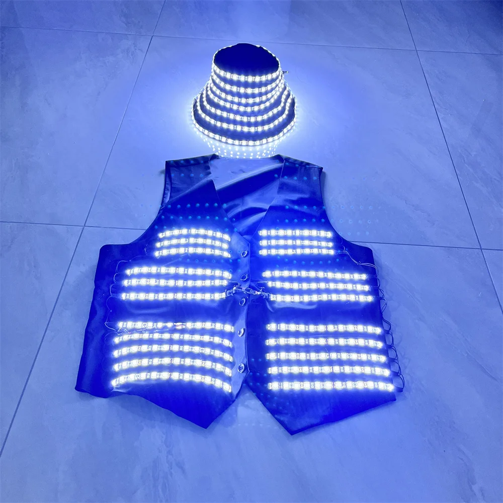 Magicool White Color Led Costumes Jacket Hat DJ Bat Waiter Dancing LED Clothes Halloween Cosplay Luminous Gloves Waistcoat
Magicool White Color Led Costumes Jacket Hat DJ Bat Waiter Dancing LED Clothes Halloween Cosplay Luminous Gloves Waistcoat