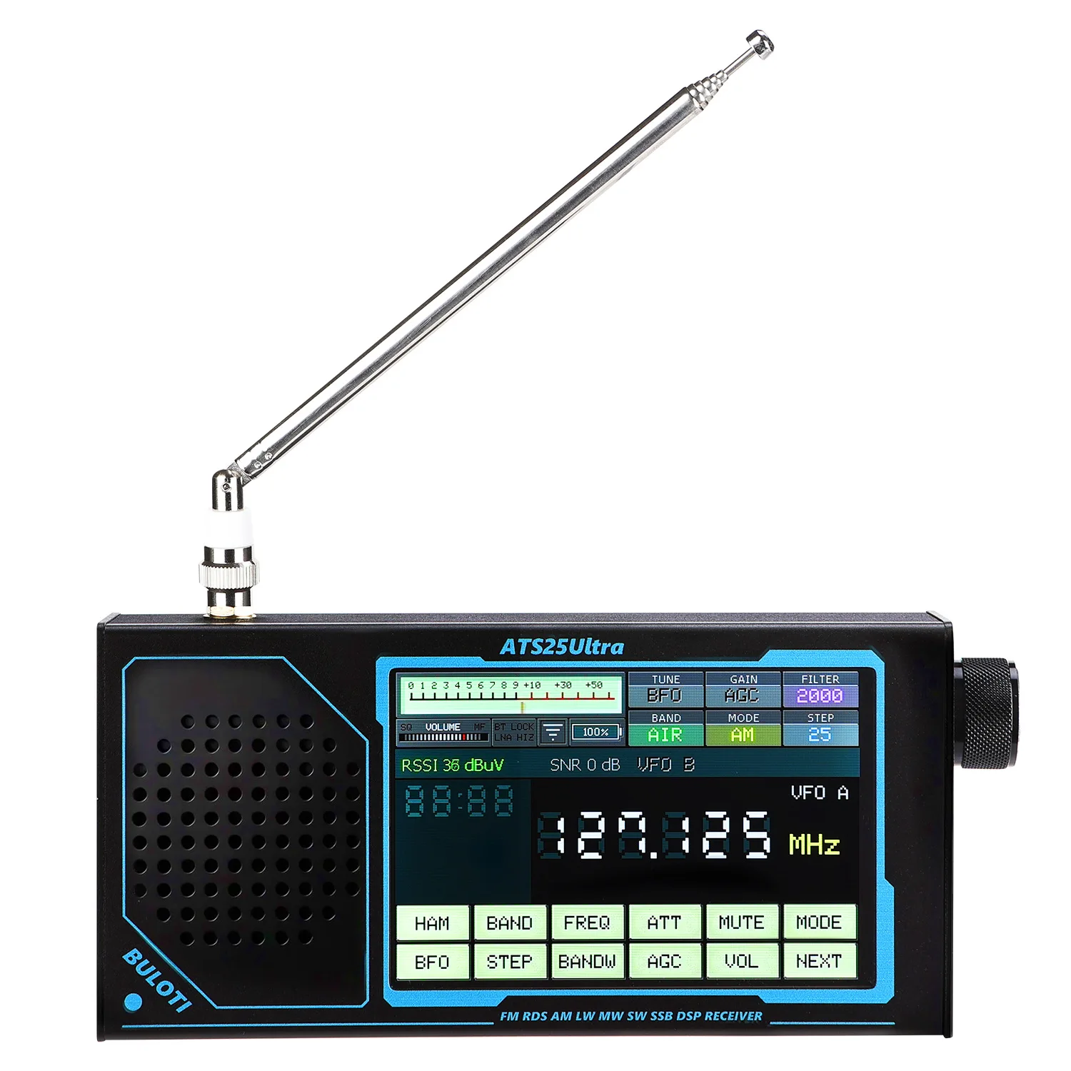 ATS25 Ultra 118Mhz-135.975Mhz, версия с Bluetooth, полнодиапазонный радиоприемник FM SW SSB
ATS25 Ultra 118Mhz-135.975Mhz, версия с Bluetooth, полнодиапазонный радиоприемник FM SW SSB