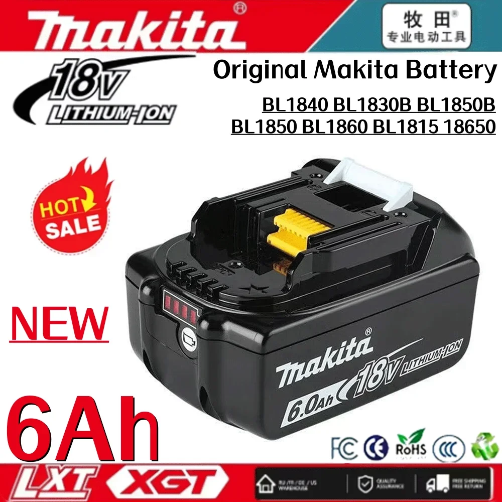 18V 3.0Ah Lithium Ion for Makita 18v Battery 6Ah BL1850 BL1880 BL1860B LXT400 New Makita Battery BL1860 Rechargeable Battery
18V 3.0Ah Lithium Ion for Makita 18v Battery 6Ah BL1850 BL1880 BL1860B LXT400 New Makita Battery BL1860 Rechargeable Battery