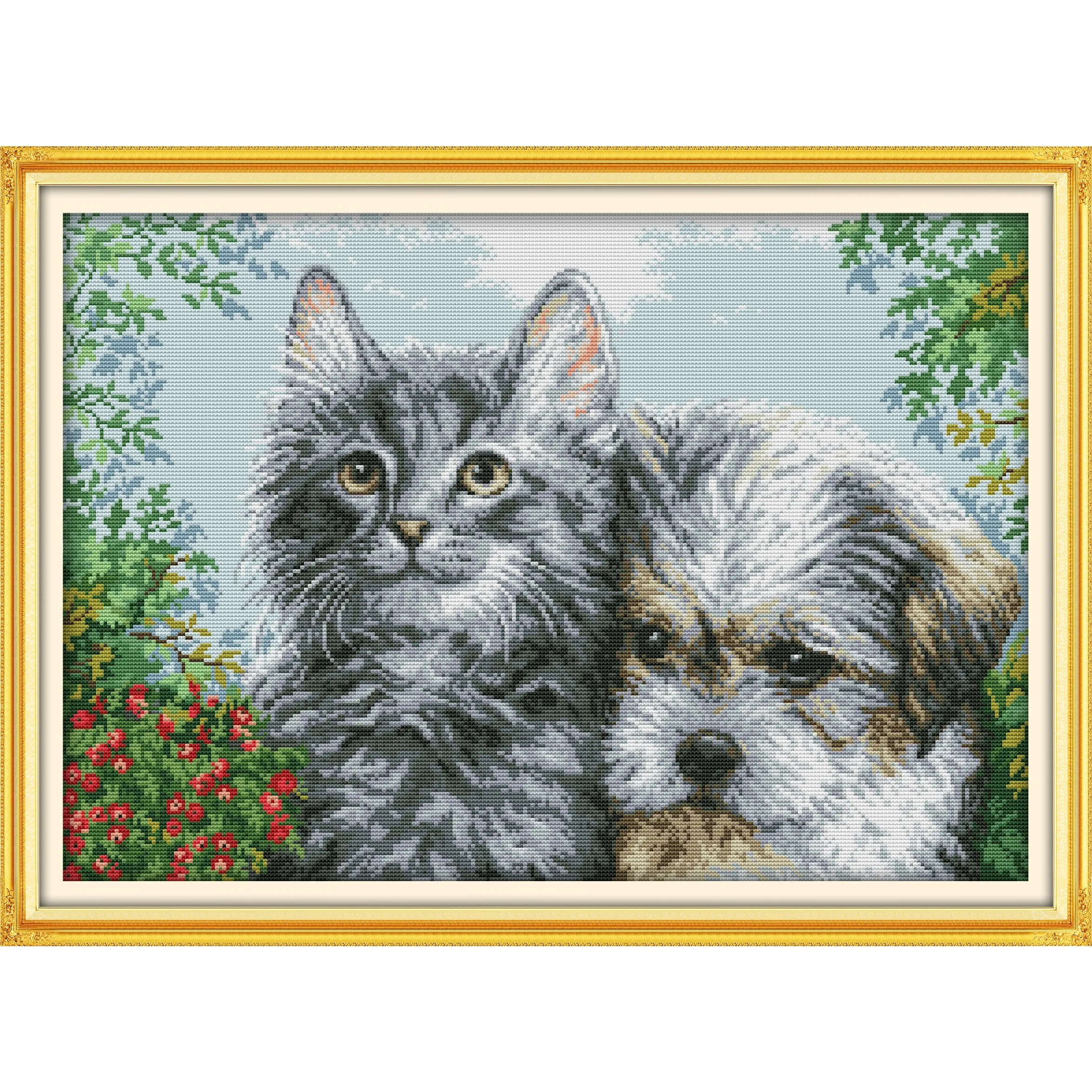 Soulgift News Pre-Printed Cross Stitch Kit,Stamped Aida Fabric with DMC Threads,Embroidery Kit - Kitten and Puppy
Soulgift News Pre-Printed Cross Stitch Kit,Stamped Aida Fabric with DMC Threads,Embroidery Kit - Kitten and Puppy