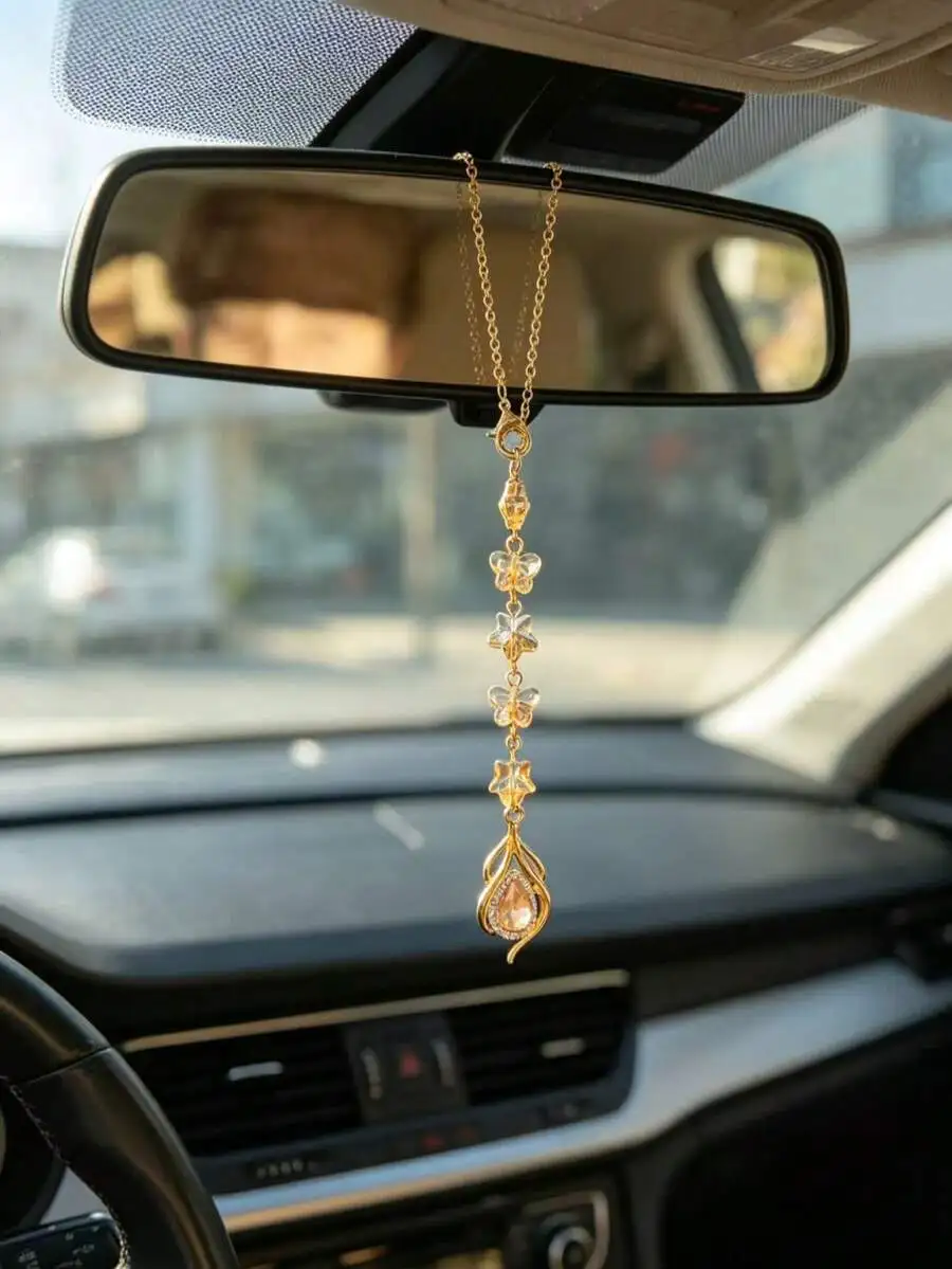 Car Rearview Mirror Pendant With Crystal Butterfly And Gemstone Teardrop Design
Car Rearview Mirror Pendant With Crystal Butterfly And Gemstone Teardrop Design