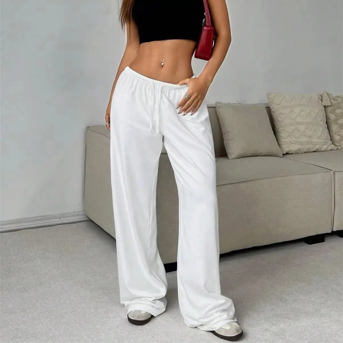 Women Casual Wide Leg Pants Elastic Waist Straight Solid Trousers Female Loose Baggy Outwear 2026 New In Street Sport Pant
Women Casual Wide Leg Pants Elastic Waist Straight Solid Trousers Female Loose Baggy Outwear 2026 New In Street Sport Pant
