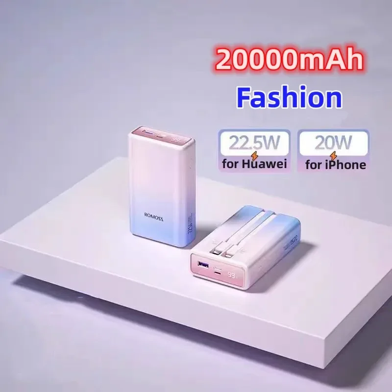 100%original 20000mAh for ROMOSS 22.5W Super Fast Charging Portable Power Source Fashion Gradient High-capacity Power Bank
100%original 20000mAh for ROMOSS 22.5W Super Fast Charging Portable Power Source Fashion Gradient High-capacity Power Bank