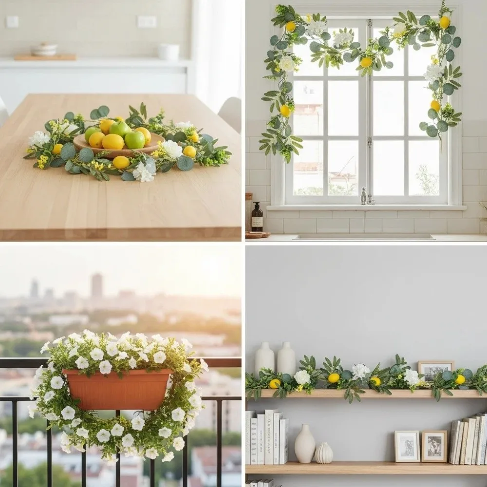 Eucalyptus Leaves Artificial Lemon Garland Realistic Lifelike Lemon Vine Decor Handmade Greenery Fake Plant Wedding Party Decor
Eucalyptus Leaves Artificial Lemon Garland Realistic Lifelike Lemon Vine Decor Handmade Greenery Fake Plant Wedding Party Decor